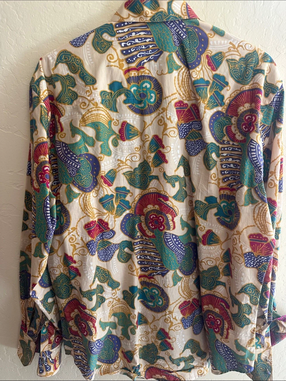 Robert Graham Multicolor Embroidered Button Shirt - Teal, Gold, Navy & Pink - Picture 9 of 12
